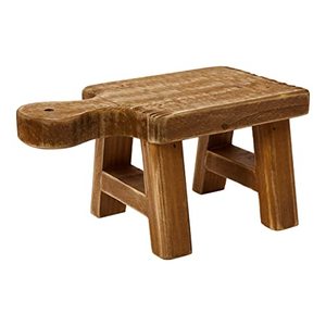 Petit piédestal en bois massif personnalisé avec poignée, plateau en bois d'acacia de forme unique - Product Image 1