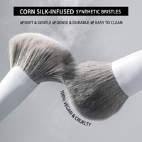 Neu eingetroffen: Umweltfreundliches Make-up-Pinselset mit Holzgriff, 12-teilig, aus synthetischem Maisseidenhaar, luxuriös, vegan, professionell, mit Halter, weiß