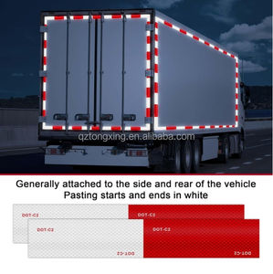 شريط عاكس عالي الوضوح أحمر وأبيض معتمد من وزارة النقل الأمريكية - ملصقات عاكسة لاصقة بدون درزات لأغراض السلامة - Product Image 6