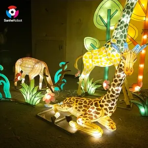 节日传统尼龙中国动物长颈鹿灯笼