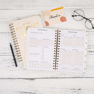 AP Journal Printing Couverture rigide personnalisée en tissu de lin beige Couverture lune et étoile Carnet de journal personnalisé pour soins personnels - Product Image 6