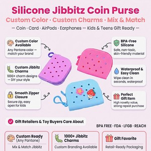 Portable Bank Card Earphones <b>Key</b> Lipstick Organizer Silicone Small Items Storage Bag Zipper Closure Candy <b>Square</b> Coin Purse - Product Image 1