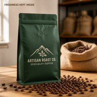 Sacs à café en papier kraft imprimés sur mesure en gros avec valve unidirectionnelle et fermeture éclair refermable pour emballage alimentaire