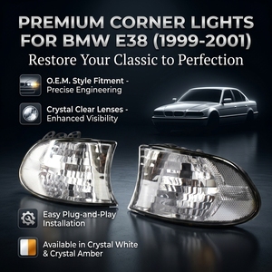Luz de Señalización de Esquina para <span class=keywords><strong>BMW</strong></span> E38 Serie 7 1999-2001, Lámpara Indicadora Blanca/Ámbar Cristal, 63138379107 63138379108, Venta al Por Mayor de Fábrica - Product Image 3