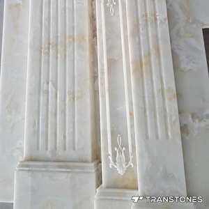 Paneles de <span class=keywords><strong>Pared</strong></span> Decorativos de <span class=keywords><strong>Piedra</strong></span> Artificial de Ónix Blanco Tallado, Acabado Brillante, para Decoración del Hogar - Product Image 2