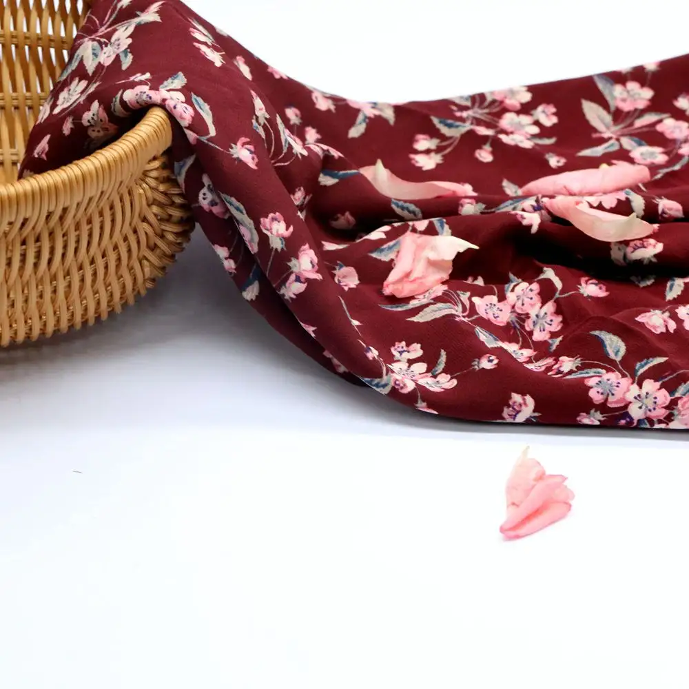 Lụa Màn Hình Máy In Hoa Áo In Lụa Đã Giặt Vải Crepe De Chine Vải Dày Phụ Nữ Ăn Mặc