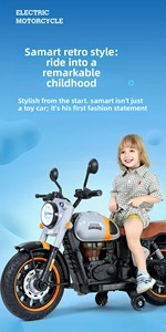Moto électrique pour enfants en plastique 12V avec télécommande parentale, lumières LED cool et musique SAMATE SMT-118 - Product Image 6
