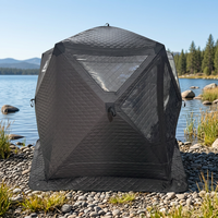 Tente de camping et sauna Warmfire étanche toutes saisons, type étendu, une chambre, en tissu Oxford triple, pour 6-8 personnes, idéale pour la pêche sur glace et l'hiver (plus de 3000 mm)