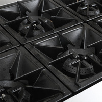 Cuisinière à gaz commerciale de 60 pouces avec 6 brûleurs, plaque chauffante de 24 pouces et 2 fours, en acier inoxydable, cuisinière de restaurant