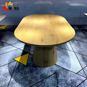 <span class=keywords><strong>Table</strong></span> à manger en bois moderne, évolutive et extensible, <span class=keywords><strong>table</strong></span> à thé multifonctionnelle, grande <span class=keywords><strong>table</strong></span> de bureau ovale intégrée de designer - Product Image 2