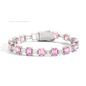 Pulsera Hip-Hop con Zirconia Cuadrada a Juego de Colores, Cadena de Tenis Sencilla, Zirconia Hip-Hop para Hombre y Mujer, Moda Tanjing - Product Image 1