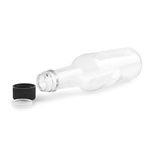 Bouchon à vis en plastique noir et blanc étanche avec réducteur d'orifice à clipser, insert goutte-à-goutte et capsules thermorétractables pour <span class=keywords><strong>bouteille</strong></span> en verre de sauce - Product Image 4