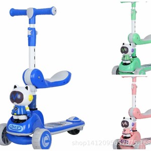 Childrens Scooter With Seat Height Adjustable Three In One Ride On For Kids 2 8 Years Old Blue Green Pink - Product Image 1