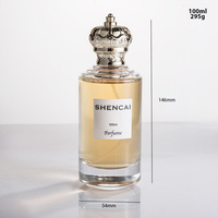 Flacon de parfum pour femme en verre transparent de 100 ml, design élégant, cylindre vide, bouchon unique