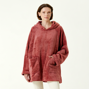 Customized Sherpa Hoodie <b>Blanket</b> for Winter Oversized Wearable Hooded <b>Blanket</b> <b>with</b> <b>Sleeves</b> Full-size Teddy <b>Blanket</b> - Product Image 1