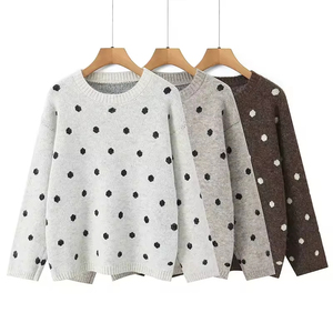 Suéter <span class=keywords><strong>de</strong></span> Mujer ZATRHMBM Primavera/Otoño 2026, Nuevo Suéter <span class=keywords><strong>de</strong></span> Moda con Estampado <span class=keywords><strong>de</strong></span> Lunares, Estilo Retro Casual <span class=keywords><strong>de</strong></span> Manga Larga - Product Image 1