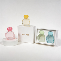 Ensemble de flacons vides pour diffuseur de parfum, aromathérapie, 75 ml, rose et jaune teinté, forme donut