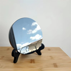 Venta al por Mayor de Espejos de Cristal de <span class=keywords><strong>Obsidiana</strong></span> Negra para Decoración, Artesanía Popular de Cristal Negro Curativo - Product Image 1