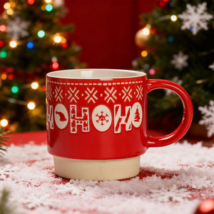 <span class=keywords><strong>Tazas</strong></span> de Café de Porcelana Pintadas a Mano <span class=keywords><strong>al</strong></span> <span class=keywords><strong>por</strong></span> <span class=keywords><strong>Mayor</strong></span>, Juego de <span class=keywords><strong>Tazas</strong></span> de Té con Leche de Santa Claus Apilables Personalizadas, Aptas para Lavavajillas y Microondas - Product Image 3
