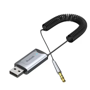 Adaptor Aux nirkabel USB 3.5mm Jack Audio mobil Kit bebas genggam untuk penerima mobil pemancar BT
