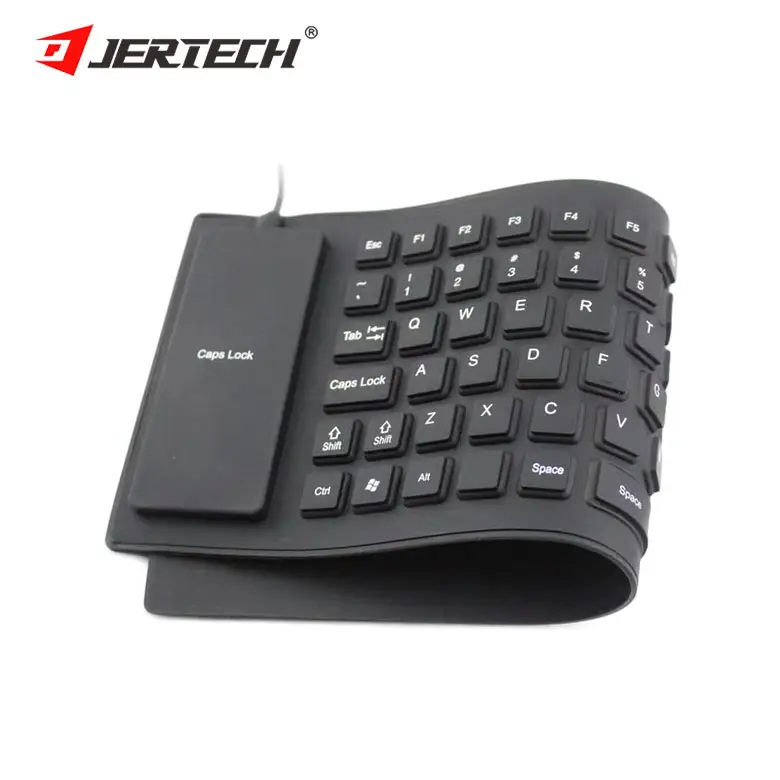 Jertech-لوحة مفاتيح من السيلكون والمطاط, لوحة مفاتيح ذات 85 مفتاحًا بسلك Usb مقاوم للماء وناعم من السيلكون والمطاط قابل للطي