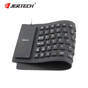 Jergech-teclado plegable de silicona con cable Usb, teclado Flexible de alta calidad, Oem, 85 teclas, impermeable, suave, gel de sílice