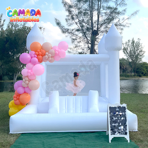 Château gonflable Bounce House Pit White Bouncy Combo <span class=keywords><strong>avec</strong></span> Ocean Ball Pool pour une fête intérieure et extérieure - Product Image 1