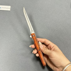 Fabbrica pronta per la spedizione Pakkawood Wenge manico cuscinetto a sfera Pivot pinna liscia apertura fodera chiusura pieghevole coltello tascabile - Product Image 4