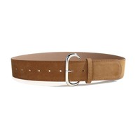 Ceinture large en similicuir suédé avec boucle ardillon en alliage, longueur 102 cm, style rétro Y2K décoratif pour femme