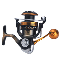 Moulinet de pêche spinning micro pour petits poissons, avec poignée à bille métallique, rapport 5.1:1, pour eau salée, eau douce, ruisseau, rivière, bobine peu profonde