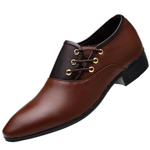 Mocasines de Piel Sintética con Cordones para Hombre, Zapatos de Negocios y Boda, Punta Cerrada, Tallas Grandes 38-48 - Product Image 1