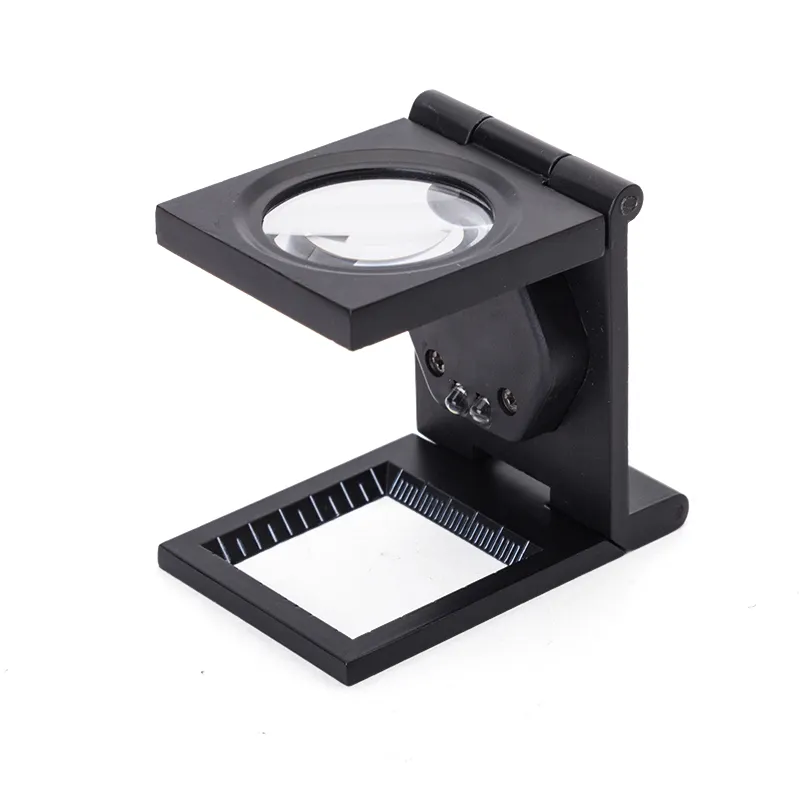 8X Zinc Alloy Jewelers Loupe Portable Folding Magnifier With LED Light