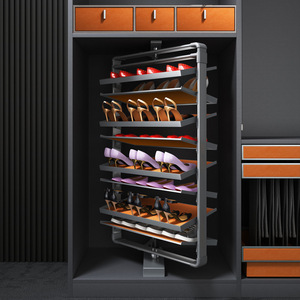 Household Durable Revolving Aluminum <b>Shoe</b> <b>Storage</b> <b>Rack</b> Space-Saving Multi-Layer Slim Rotating Cabinet Hardware Fittings - Product Image 3