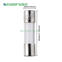 Fusible de Tubo de Vidrio de Soplado Rápido, Kit de Fusibles de Acción Rápida, 6x30mm, 250V, 0.5A, 1A, 2A, 3A, 5A, 8A, 10A, 15A, 20A, 30A, 72 Unidades