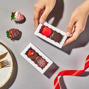 Caja de Papel para Macarons con Ventana Ondulada y 2 Orificios, Plegable, para Empacar Galletas y Chocolates, con Logotipo Personalizado, Venta al Por Mayor de Fábrica - Product Image 1