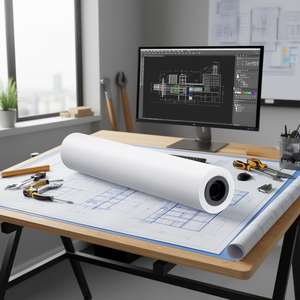 Papier pour traceur grand format 24 x 150 pieds, 6 rouleaux, 20 lb, pour dessins CAO, plans d'ingénierie, usage architectural et bureautique - Product Image 2