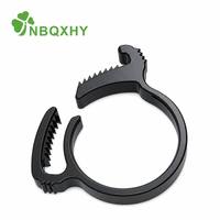 Kit de 5 attaches et colliers de serrage pour tuyaux PE – Collier de serrage à cliquet, crochet en C, fixation à double anneau, ancre barbelée pour l'irrigation goutte à goutte