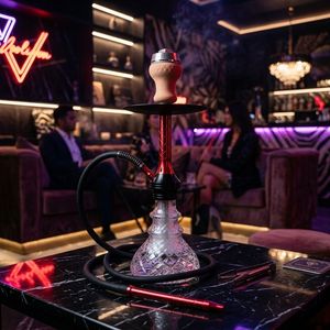 Moderna Cachimba de Aluminio Esmerilado con Cazoleta y Manguera para Bar, Regalo para Fumadores - Product Image 4