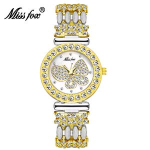 Montres pour femmes Butterfly Gold Miss Fox 2030, montre pour fille avec diamants, montre-bracelet étanche, bracelet cœur offert en cadeau, montres mécaniques - Product Image 4