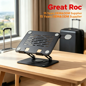 Support Ergonomique pour Ordinateur <span class=keywords><strong>Portable</strong></span> avec <span class=keywords><strong>Ventilateur</strong></span> de Refroidissement Magnétique, <span class=keywords><strong>Plateau</strong></span> Téléphone Magnétique Rétractable, Rehausseur <span class=keywords><strong>Portable</strong></span> 3-en-1 pour Ordinateurs Portables de 10 à 17 Pouces - Product Image 3