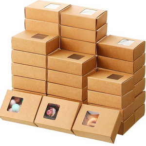 Kraft Paperboard Window Box Handmade Soap <b>Small</b> Accessories Biscuit White Card Folding Packaging Box UV Printing Fashion Trend - Product Image 3