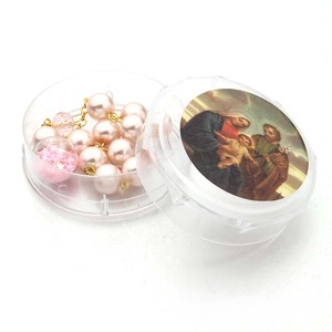 Pulseras Elásticas con Cuentas de Perlas Rosas y Colgante de Cruz, Recuerdo de Fiesta o Regalo <span class=keywords><strong>para</strong></span> Mujeres y Niñas, Cumpleaños o Baby Shower - Product Image 4