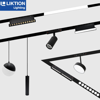 Système d'éclairage sur rail magnétique en aluminium encastré en surface DC48V, rail d'éclairage LED