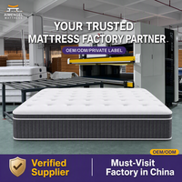 Matelas de lit d'hôtel 5 étoiles de luxe hypoallergénique, taille simple, ressorts ensachés individuellement, latex, convertible, pour chambre à coucher