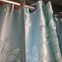 Rideaux occultants bleus brodés à motif arbre, isolants thermiques, modernes, en polyester, toutes saisons, pour fenêtres et salons