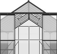 Très Grande Serre de Jardin en Aluminium et Polycarbonate de 20' x 8' avec Kit d'Installation Rapide et Facile, Double Porte Coulissante