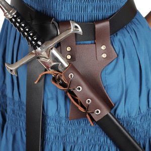 Étui à épée européen médiéval en cuir PU, attache en corde, adapté aux fêtes de jeu de rôle LARP, sangle pour épée. - Product Image 1