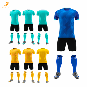 Nouveau <span class=keywords><strong>Maillot</strong></span> de Football d'Entraînement Algérie Cap-Vert Col en V Motif à Carreaux Manches Courtes Séchage Rapide Respirant Kits de Maillots de Football pour Hommes Été - Product Image 4