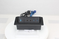 Prise escamotable en alliage d'aluminium VGA 2 Réseau 2 USB
