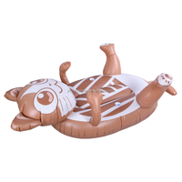 Flotteur de piscine gonflable de dessin animé chat marron, jouet de piscine gonflable pour adulte, flotteur de plage gonflable